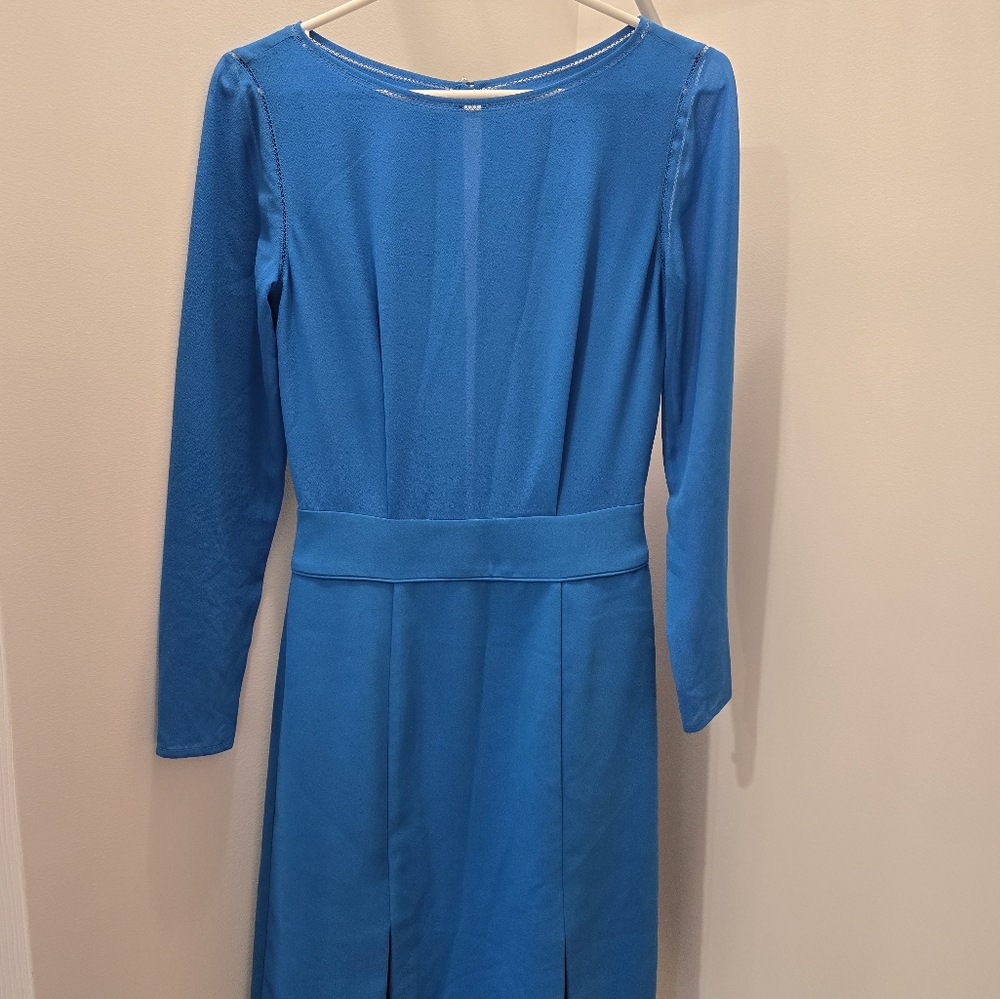 Reiss Elegant Blue Long-Sleeve Dress